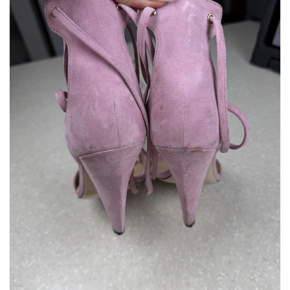 Tamara‎ Mellon Lilac Suede Zaha Tie-Up Sandals US 8/ EU 8